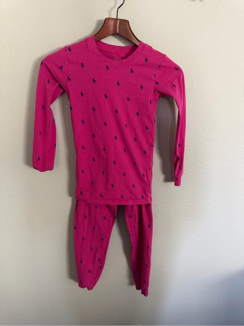Ralph Lauren Kids Pink Polo Logo Long-Sleeve Pajama Set 12